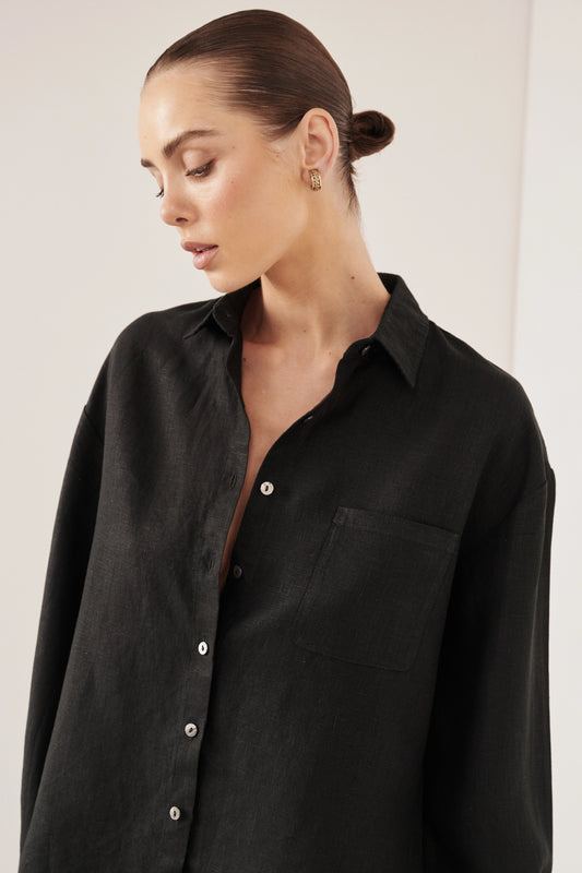 ROA LINEN SET - BLACK