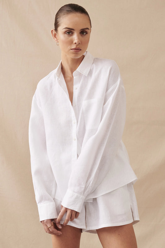 ROA LINEN SHIRT - WHITE