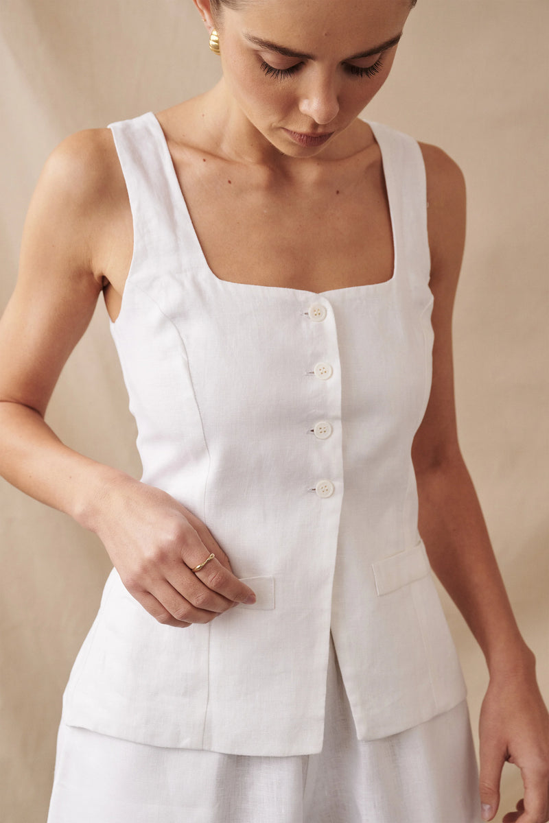 AYA WAISTCOAT - WHITE
