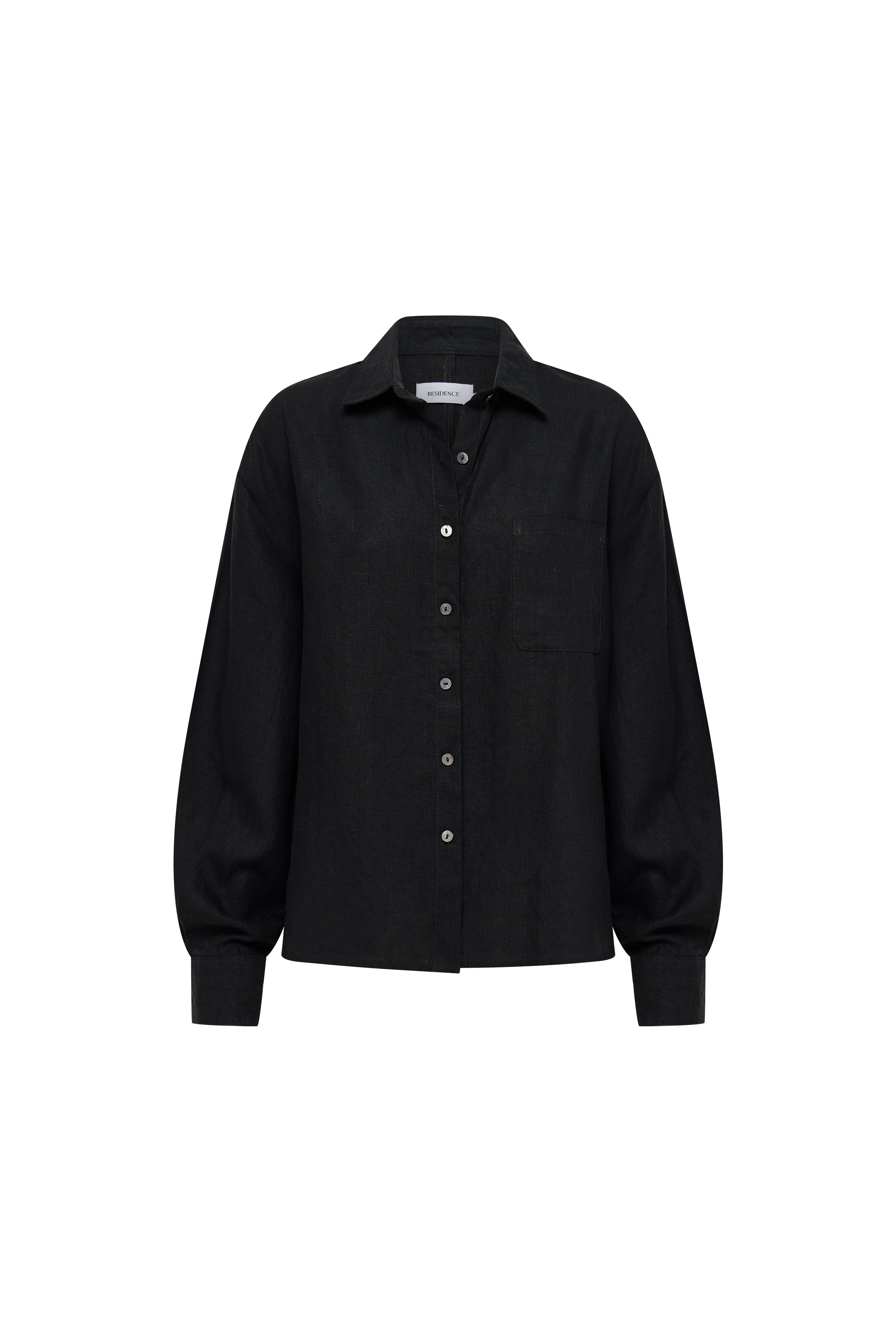 ROA LINEN SHIRT - BLACK