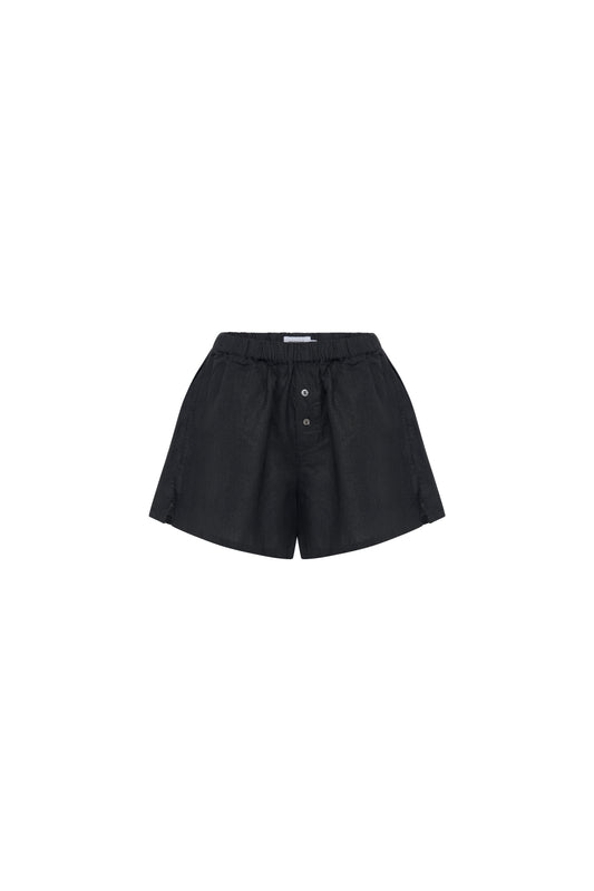 ROA LINEN SHORTS - BLACK