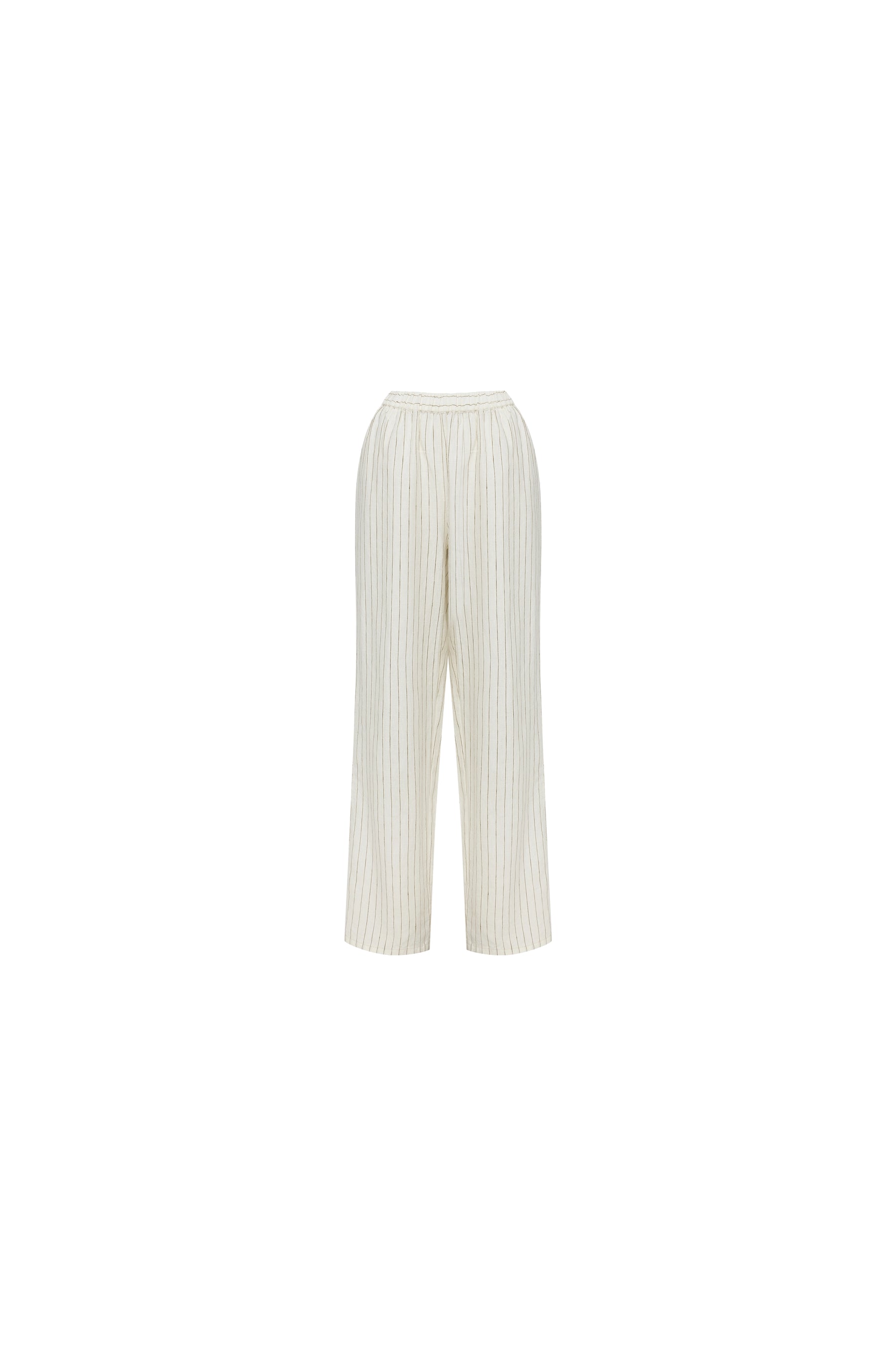 ROA LINEN TROUSERS - OLIVE STRIPE