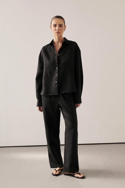 ROA LINEN SET - BLACK